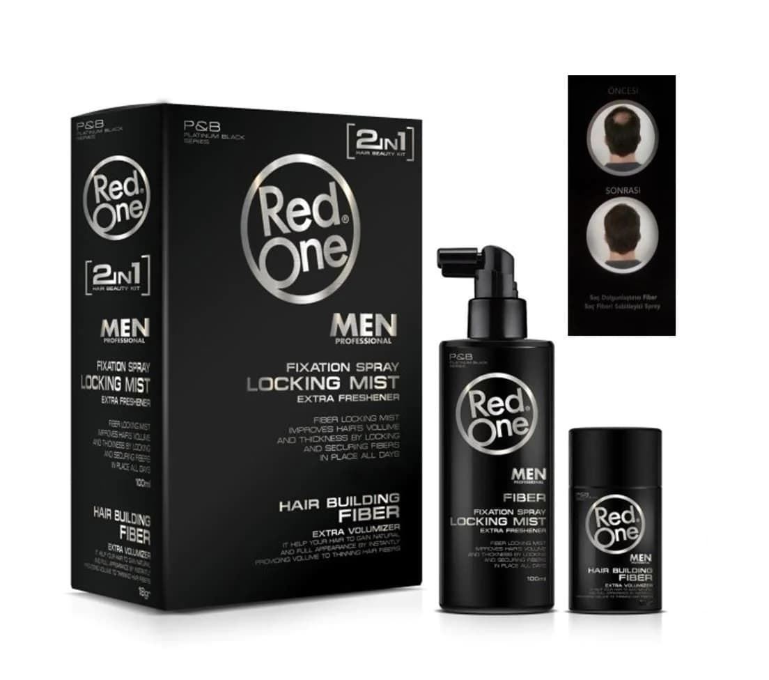 Red One Hair Building Fiber Black Fibra capilar negra con sellador - Imagen 1